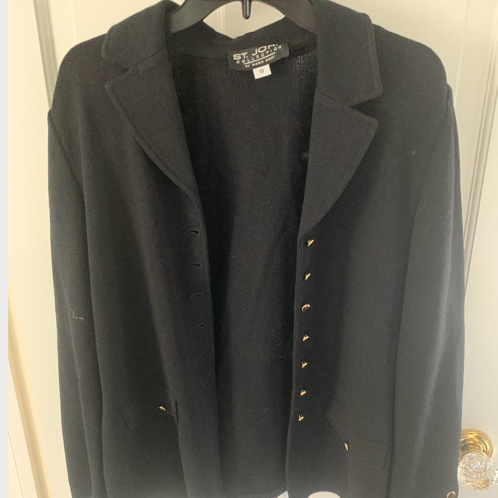 St John Black Sweater / Cardigan size 10